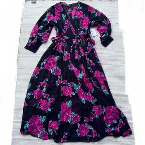 Enfocus Studio Pink V-Neck Bishop Sleeve Sundress